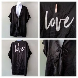 LAST CALL! ⚡🔖Victoria's Secret black "Love" cover-up cape wrap mini-robe